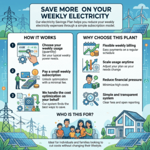 Electricity Savings Plan – Weekly Subscription
